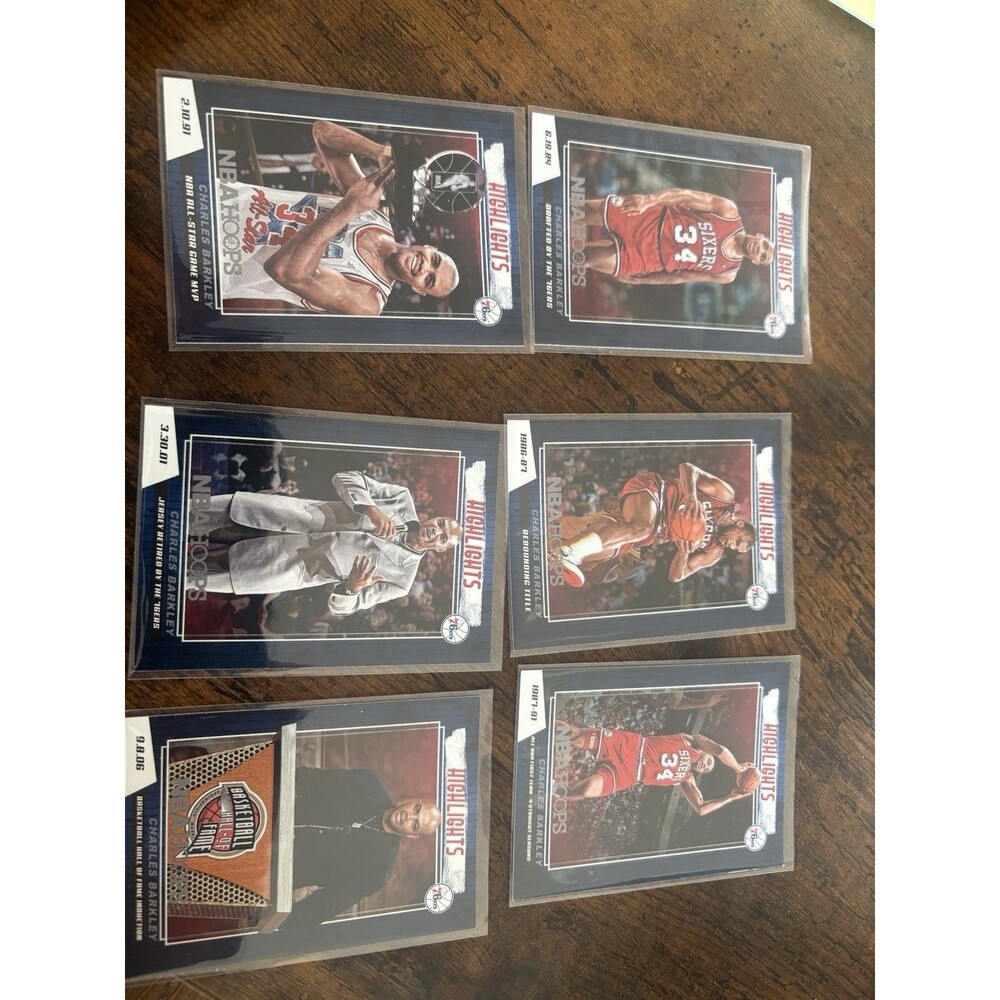 Charles Barkley Career Highlights Philadelphia 76ers Basketball Panini 6 Cards